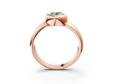 Rose gold Bezel Set Fancy Green Oval  Solitaire Ring with Wide Band 3