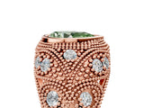 Rose gold Bezel Set Fancy Green Pear Cut Diamond Milgrain Band Ring_5