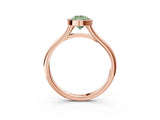 Rose gold Bezel Set Fancy Green Pear  Cut Solitaire Ring with Tapered Band 4
