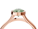 Rose gold Bezel Set Fancy Green Pear  Cut Solitaire Ring with Tapered Band 5
