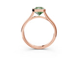 Rose gold Bezel Set Fancy Green Radiant  Cut Solitaire Ring with Tapered Band 4