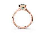 Rose gold Bezel Set Fancy Green Radiant  Solitaire Diamond Ring with Smooth Band 4