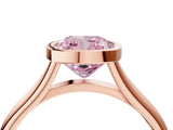 Rose gold Bezel Set Fancy Pink Cushion  Cut Solitaire Ring with Tapered Band 4