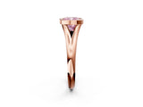 Rose gold Bezel Set Fancy Pink Cushion  Solitaire Diamond Ring with Smooth Band 3