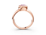 Rose gold Bezel Set Fancy Pink Cushion  Solitaire Ring with Wide Band 5