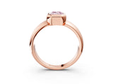 Rose gold Bezel Set Fancy Pink Emerald  Solitaire Ring with Wide Band 4