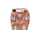 Rose gold Bezel Set Fancy Pink Heart Cut Diamond Milgrain Band Ring_5