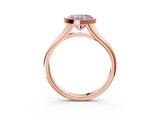 Rose gold Bezel Set Fancy Pink Heart  Cut Solitaire Ring with Tapered Band 3