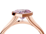 Rose gold Bezel Set Fancy Pink Heart  Cut Solitaire Ring with Tapered Band 4
