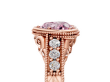 Rose gold Bezel Set Fancy Pink Heart  Diamond Milgrain Pave Engagement Ring_37