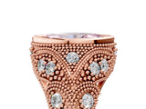 Rose gold Bezel Set Fancy Pink Marquise Cut Diamond Milgrain Band Ring_5