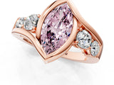 Rose gold Bezel Set Fancy Pink Marquise Cut Diamond Split Shank Ring_1