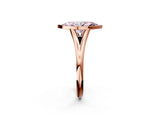 Rose gold Bezel Set Fancy Pink Marquise  Cut Solitaire Ring with Tapered Band 4