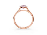 Rose gold Bezel Set Fancy Pink Marquise  Cut Solitaire Ring with Tapered Band 5