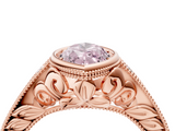 Rose gold Bezel Set Fancy Pink Marquise  Diamond Milgrain Pave Engagement Ring_37
