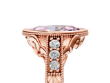 Rose gold Bezel Set Fancy Pink Marquise  Diamond Milgrain Pave Engagement Ring_38