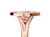 Rose gold Bezel Set Fancy Pink Marquise  Solitaire Diamond Ring with Smooth Band