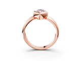 Rose gold Bezel Set Fancy Pink Marquise  Solitaire Ring with Wide Band 3