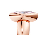 Rose gold Bezel Set Fancy Pink Marquise  Solitaire Ring with Wide Band 5