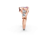 Rose gold Bezel Set Fancy Pink Oval Cut Diamond Split Shank Ring_2