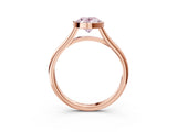 Rose gold Bezel Set Fancy Pink Oval  Cut Solitaire Ring with Tapered Band 3