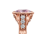 Rose gold Bezel Set Fancy Pink Oval  Diamond Milgrain Pave Engagement Ring_39