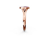 Rose gold Bezel Set Fancy Pink Oval  Solitaire Diamond Ring with Smooth Band 3