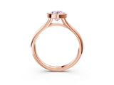 Rose gold Bezel Set Fancy Pink Oval  Solitaire Diamond Ring with Smooth Band 4
