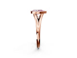 Rose gold Bezel Set Fancy Pink Pear  Cut Solitaire Ring with Tapered Band 2