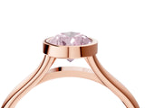 Rose gold Bezel Set Fancy Pink Pear  Cut Solitaire Ring with Tapered Band 4