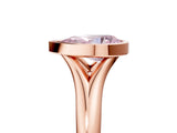 Rose gold Bezel Set Fancy Pink Pear  Solitaire Diamond Ring with Smooth Band 1
