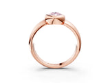 Rose gold Bezel Set Fancy Pink Pear  Solitaire Ring with Wide Band 3