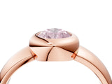 Rose gold Bezel Set Fancy Pink Pear  Solitaire Ring with Wide Band 4