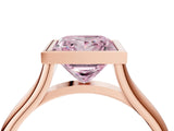 Rose gold Bezel Set Fancy Pink Princess  Cut Solitaire Ring with Tapered Band 4