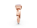 Rose gold Bezel Set Fancy Pink Princess  Solitaire Ring with Wide Band 3