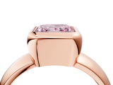 Rose gold Bezel Set Fancy Pink Princess  Solitaire Ring with Wide Band 5