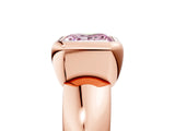 Rose gold Bezel Set Fancy Pink Princess  Solitaire Ring with Wide Band