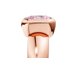 Rose gold Bezel Set Fancy Pink Radiant  Solitaire Ring with Wide Band 5