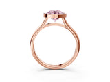 Rose gold Bezel Set Fancy Pink Round  Cut Solitaire Ring with Tapered Band 4