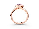 Rose gold Bezel Set Fancy Pink Round  Solitaire Ring with Wide Band 3