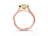 Rose gold Bezel Set Fancy Yellow Asscher  Cut Solitaire Ring with Tapered Band 4
