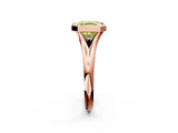 Rose gold Bezel Set Fancy Yellow Asscher  Solitaire Diamond Ring with Smooth Band 4