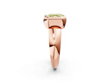 Rose gold Bezel Set Fancy Yellow Asscher  Solitaire Ring with Wide Band 2