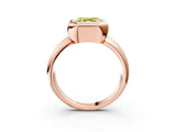 Rose gold Bezel Set Fancy Yellow Asscher  Solitaire Ring with Wide Band 3