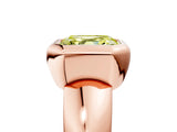 Rose gold Bezel Set Fancy Yellow Asscher  Solitaire Ring with Wide Band 5