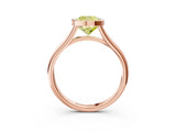 Rose gold Bezel Set Fancy Yellow Cushion  Cut Solitaire Ring with Tapered Band 4