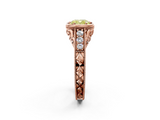 Rose gold Bezel Set Fancy Yellow Cushion  Diamond Milgrain Pave Engagement Ring_35
