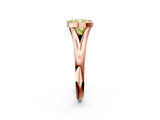Rose gold Bezel Set Fancy Yellow Cushion  Solitaire Diamond Ring with Smooth Band 2