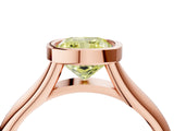 Rose gold Bezel Set Fancy Yellow Cushion  Solitaire Diamond Ring with Smooth Band 4