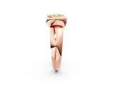 Rose gold Bezel Set Fancy Yellow Cushion  Solitaire Ring with Wide Band 2
